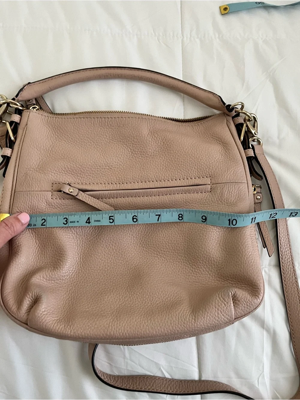 Kate Spade New York Pebbled Leather Shoulder Bag in Pink Taupe
